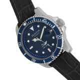 Heritor Automatic Lucius Leather-Band Watch w/Date - Silver/Blue HERHR7809