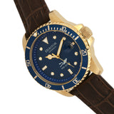 Heritor Automatic Lucius Leather-Band Watch w/Date - Gold/Blue HERHR7810