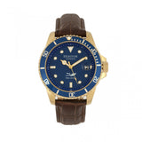 Heritor Automatic Lucius Leather-Band Watch w/Date - Gold/Blue HERHR7810