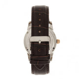 Heritor Automatic Davidson Semi-Skeleton Leather-Band Watch - Rose Gold/Silver HERHR8003