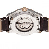Heritor Automatic Davidson Semi-Skeleton Leather-Band Watch - Rose Gold/Silver HERHR8003