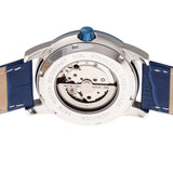 Heritor Automatic Davidson Semi-Skeleton Leather-Band Watch - Blue HERHR8004