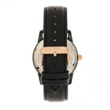 Heritor Automatic Davidson Semi-Skeleton Leather-Band Watch - Rose Gold/Black HERHR8006