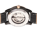 Heritor Automatic Davidson Semi-Skeleton Leather-Band Watch - Rose Gold/Black HERHR8006