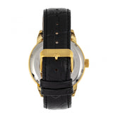 Heritor Automatic Sanford Semi-Skeleton Leather-Band Watch - Gold/Black HERHR8303