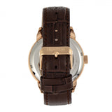 Heritor Automatic Sanford Semi-Skeleton Leather-Band Watch - Rose Gold/Brown HERHR8304