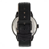 Heritor Automatic Sanford Semi-Skeleton Leather-Band Watch - Black HERHR8305