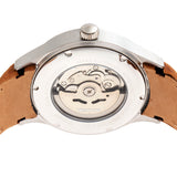 Heritor Automatic Antoine Semi-Skeleton Leather-Band Watch - Silver/Umber HERHR8507