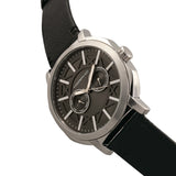 Morphic M62 Series Leather-Band Watch w/Day/Date - Silver/Black MPH6202