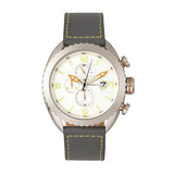 Morphic M64 Series Chronograph Leather-Band Watch w/ Date - Silver/Grey MPH6401