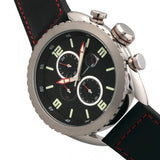 Morphic M64 Series Chronograph Leather-Band Watch w/ Date - Silver/Black MPH6402