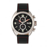 Morphic M64 Series Chronograph Leather-Band Watch w/ Date - Silver/Black MPH6402