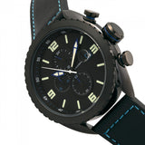 Morphic M64 Series Chronograph Leather-Band Watch w/ Date - Black/Blue MPH6406