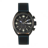 Morphic M64 Series Chronograph Leather-Band Watch w/ Date - Black/Blue MPH6406