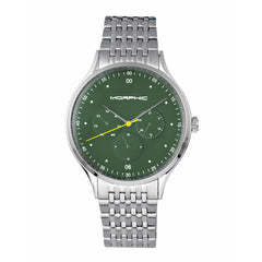 Morphic M65 Series Bracelet Watch w/Day/Date - Silver/Green MPH6502