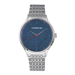 Morphic M65 Series Bracelet Watch w/Day/Date - Silver/Blue MPH6503