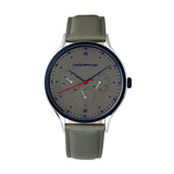 Morphic M65 Series Leather-Band Watch w/Day/Date - Grey MPH6505