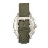 Morphic M68 Series Leather-Band Watch w/ Date - Silver/Olive MPH6801