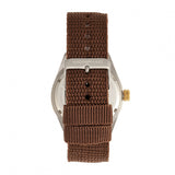 Morphic M69 Series Canvas-Band Watch - Silver/Brown MPH6903