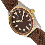 Morphic M69 Series Canvas-Band Watch - Silver/Brown MPH6903