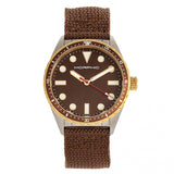 Morphic M69 Series Canvas-Band Watch - Silver/Brown MPH6903