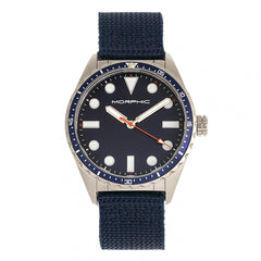 Morphic M69 Series Canvas-Band Watch - Silver/Blue MPH6904