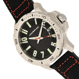 Morphic M70 Series Canvas-Overlaid Leather-Band Watch w/Date - Silver/Black MPH7001