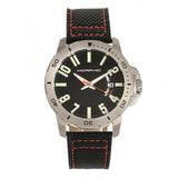 Morphic M70 Series Canvas-Overlaid Leather-Band Watch w/Date - Silver/Black MPH7001