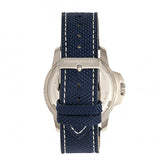 Morphic M70 Series Canvas-Overlaid Leather-Band Watch w/Date - Silver/Blue MPH7002