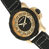 Morphic M70 Series Canvas-Overlaid Leather-Band Watch w/Date - Gold/Black MPH7003