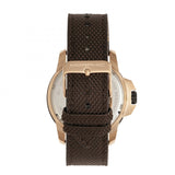Morphic M70 Series Canvas-Overlaid Leather-Band Watch w/Date - Rose Gold/Brown MPH7004