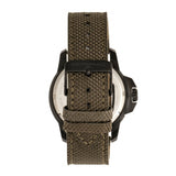 Morphic M70 Series Canvas-Overlaid Leather-Band Watch w/Date - Black/Olive MPH7005