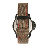 Morphic M70 Series Canvas-Overlaid Leather-Band Watch w/Date - Black/Khaki MPH7006