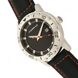 Morphic M71 Series Leather-Band Watch w/Date - Silver/Black MPH7101