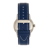 Morphic M71 Series Leather-Band Watch w/Date - Silver/Blue MPH7102