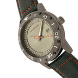 Morphic M71 Series Leather-Band Watch w/Date - Gunmetal/Forest Green MPH7106