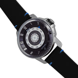 Reign Monarch Automatic Domed Sapphire Crystal Leather-Band Watch - Silver/Black REIRN5201