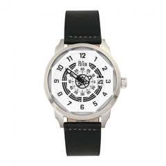 Reign Lafleur Automatic Leather-Band Watch w/Date - Silver