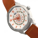 Reign Lafleur Automatic Leather-Band Watch w/Date - Silver/Orange REIRN5402