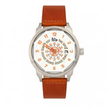 Reign Lafleur Automatic Leather-Band Watch w/Date - Silver/Orange REIRN5402
