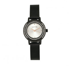 Sophie & Freda Cambridge Bracelet Watch w/Swarovski Crystals - Black