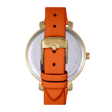 Sophie & Freda Key West Leather-Band Watch w/Swarovski Crystals - Gold/Orange SAFSF4305