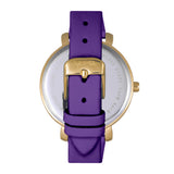 Sophie & Freda Key West Leather-Band Watch w/Swarovski Crystals - Gold/Purple SAFSF4306