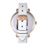 Sophie & Freda Key West Leather-Band Watch w/Swarovski Crystals - Rose Gold/White SAFSF4307