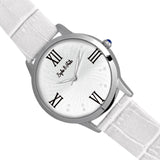 Sophie & Freda Sonoma Leather-Band Watch w/Swarovski Crystals - Silver/White SAFSF4401