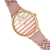 Sophie & Freda Tucson Leather-Band Watch w/Swarovski Crystals - Rose Gold/Pink SAFSF4506