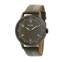 Simplify The 5700 Leather-Band Watch - Olive SIM5707