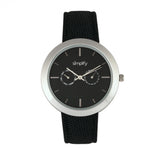 Simplify The 6100 Canvas-Overlaid Strap Watch w/ Day/Date - Black SIM6101