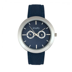 Simplify The 6100 Canvas-Overlaid Strap Watch w/ Day/Date - Blue SIM6104