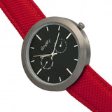 Simplify The 6100 Canvas-Overlaid Strap Watch w/ Day/Date - Black/Red SIM6105